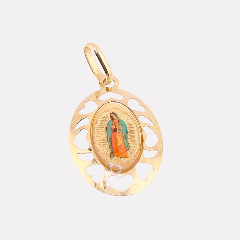 Dije Virgen Ovalo Esmal.14k 1g
